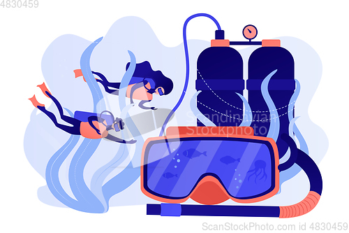 Image of Diving school concept vector illustration.