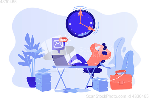 Image of Procrastination concept vector illustration.