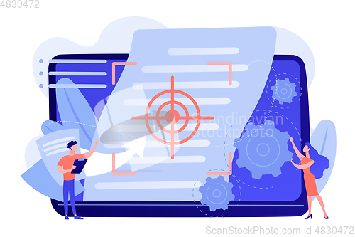 Image of Vision and scope document concept vector illustration.