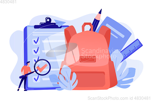 Image of Back to school list concept vector illustration.