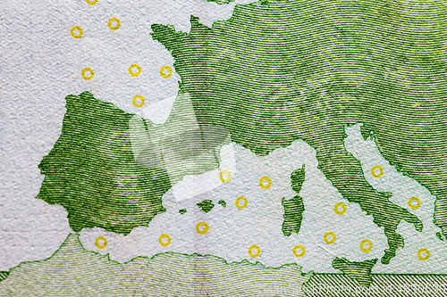 Image of One hundred euros, green color