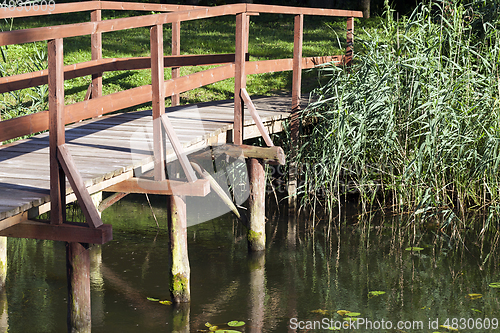 Image of Wooden bridge, close-up