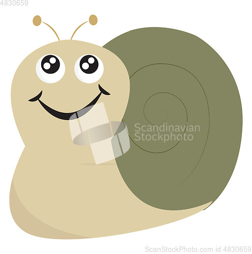 Image of Smiling snail vector or color illustration