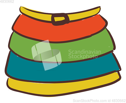 Image of multi color skirt vector or color illustration