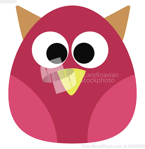 Image of A beautiful pink owl vector or color illustration