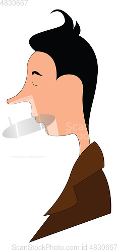 Image of Sad man in coat illustration vector on white background 