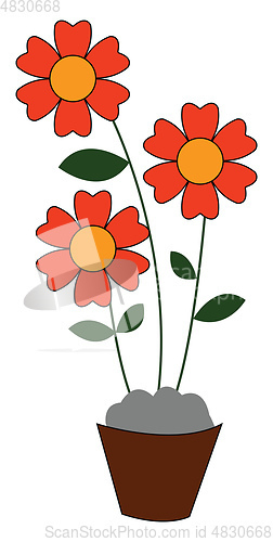 Image of A bunch of red flowers vector or color illustration