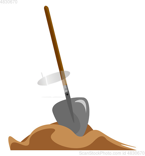 Image of Long shovel vector or color illustration