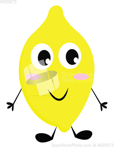 Image of Smiling lemon vector or color illustration