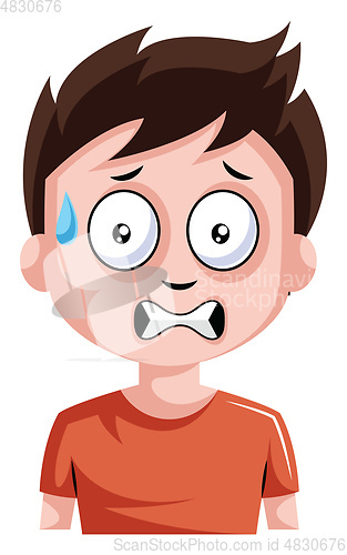 Image of Student looking very stressed illustration vector on white backg