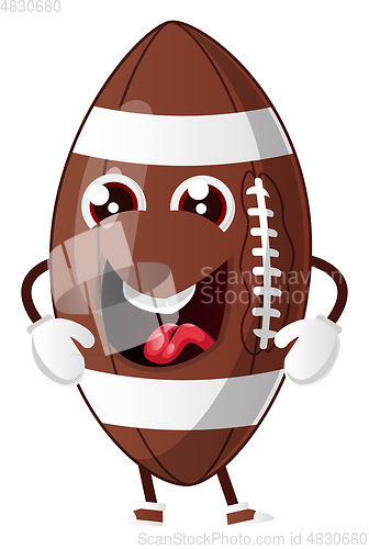 Image of Rugby ball yelling, illustration, vector on white background.