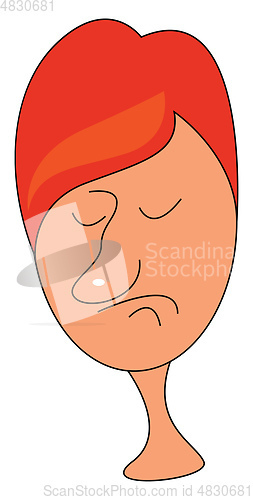 Image of A boy in red hair vector or color illustration