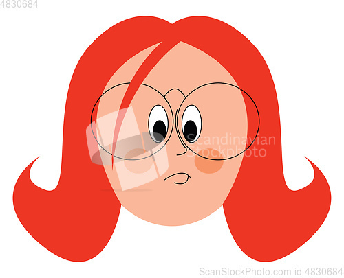 Image of Girl with glasses vector or color illustration