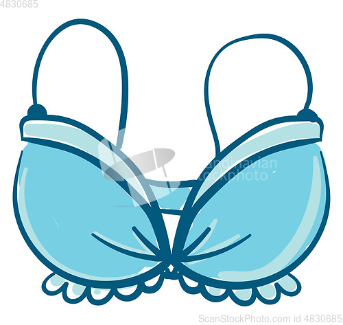 Image of A comfortable blue bra vector or color illustration