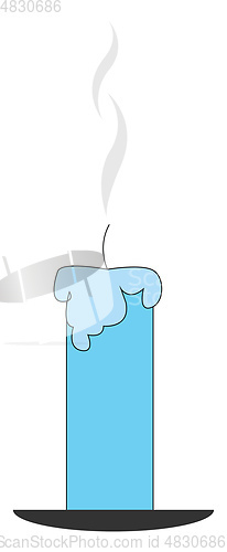 Image of Beautiful blue candle vector or color illustration