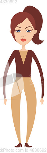 Image of Girl in pants illustration vector on white background
