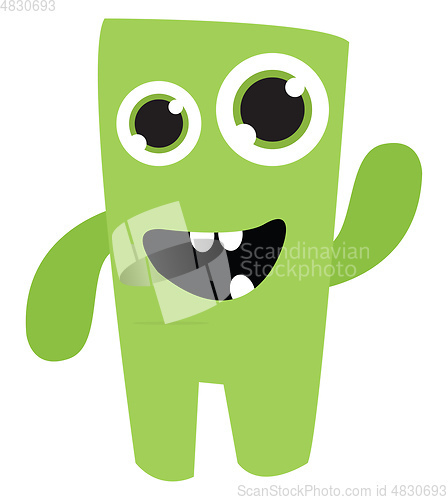 Image of A cute green monster vector or color illustration