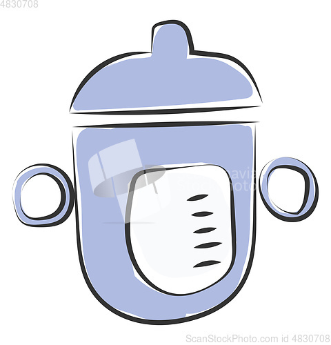 Image of A blue feeding bottle vector or color illustration