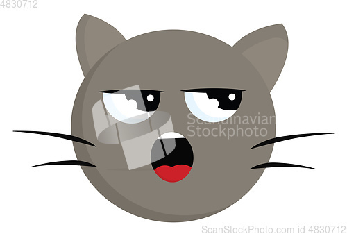 Image of A screaming cat vector or color illustration