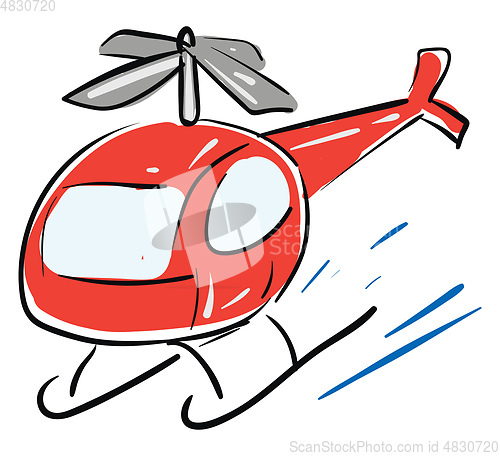 Image of Red helicopter illustration vector on white background 