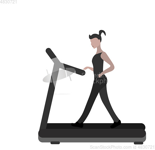 Image of Black treadmill vector or color illustration