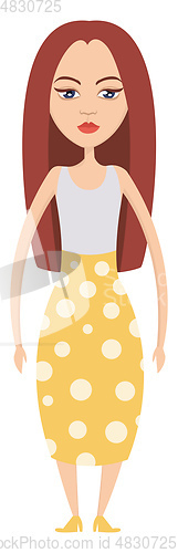 Image of red Hair Girl illustration vector on white background