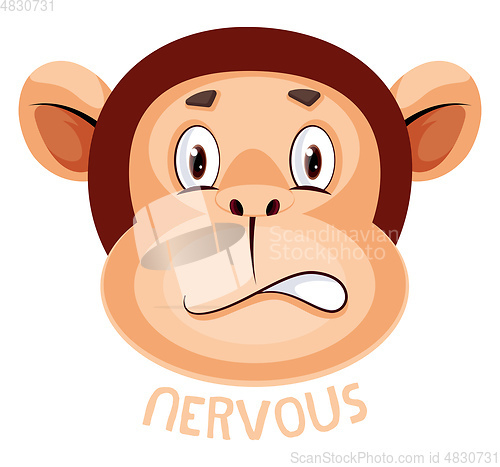 Image of Monkey is feeling nervous, illustration, vector on white backgro