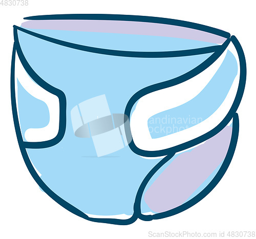 Image of Closed diaper vector or color illustration
