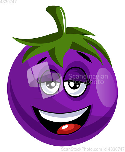 Image of Relaxed brinjal illustration vector on white background