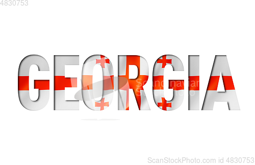 Image of georgian flag text font