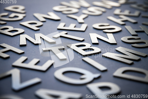 Image of Mixed letters pile closeup photo