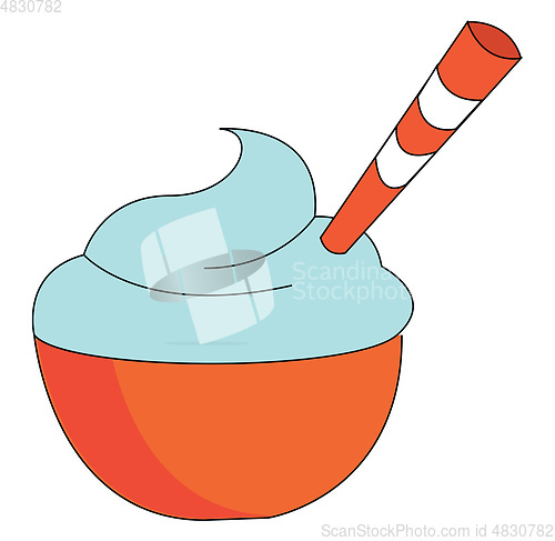 Image of Blue ice-cream vector or color illustration