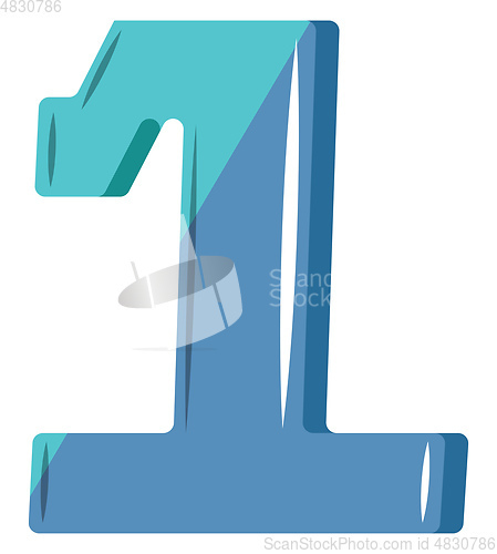 Image of Blue number one illustration vector on white background