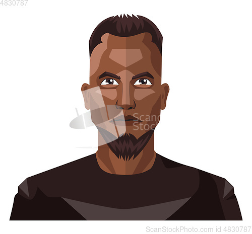 Image of African guy with beard and short hair illustration vector on whi
