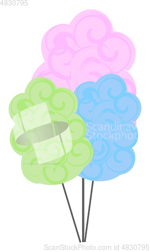 Image of colorful cotton candy vector or color illustration