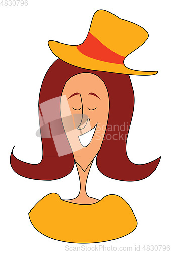 Image of Woman wearing yellow hat 