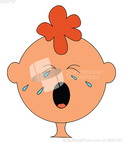 Image of A crying baby vector or color illustration