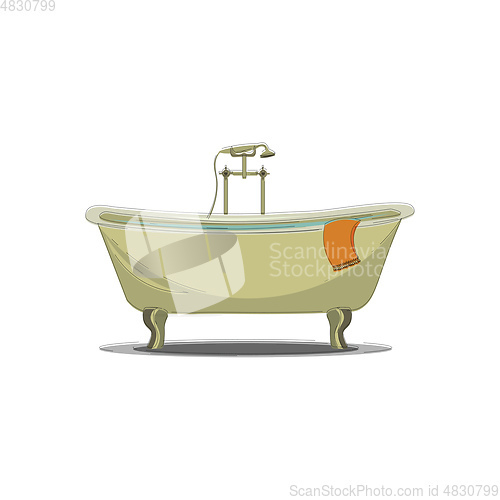 Image of comfortable bathtub vector or color illustration