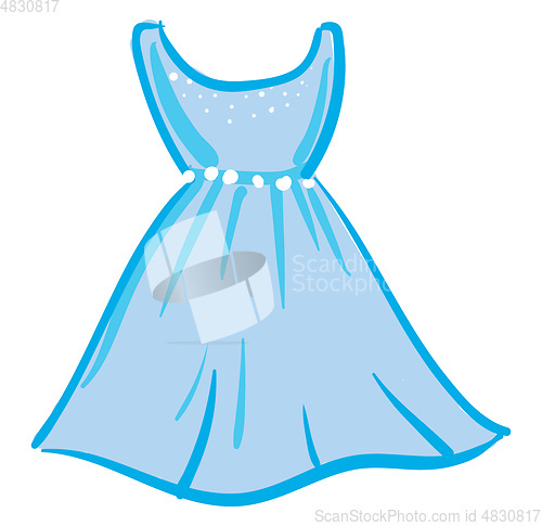 Image of A luxury blue dress vector or color illustration
