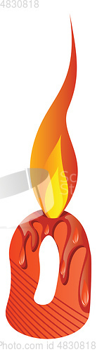 Image of Red zero flaming illustration vector on white background