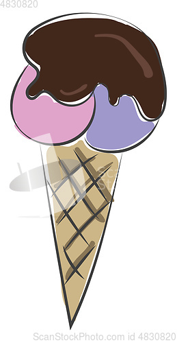 Image of chocolate cone vector or color illustration