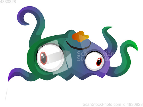 Image of Weird colorful monster meduza illustration vector on white backg