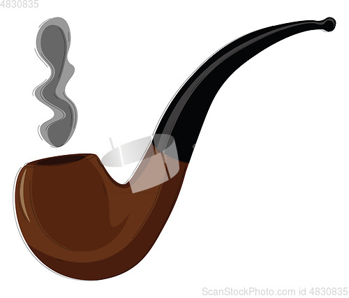 Image of A long smoking pipe vector or color illustration