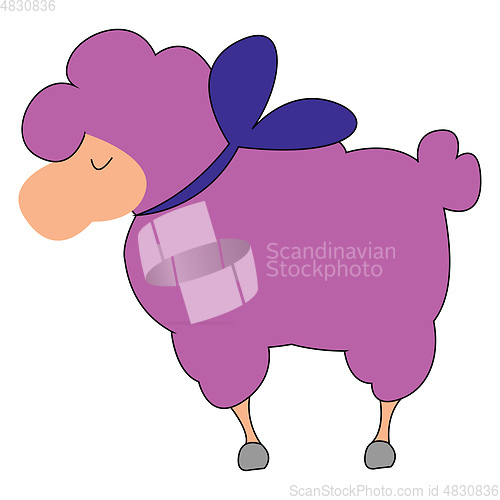 Image of A furry pink lamp vector or color illustration