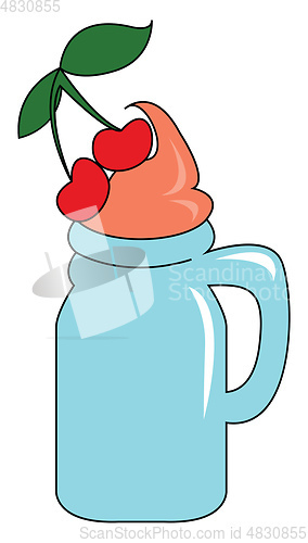 Image of Cherry cake vector or color illustration
