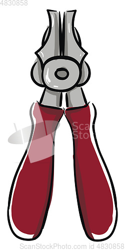 Image of Red pliers illustration vector on white background 