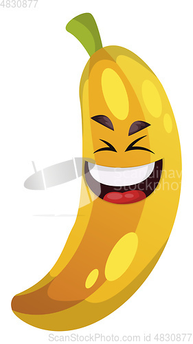 Image of Crazy banana laughing illustration vector on white background