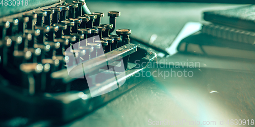 Image of Close up of old retro things shooted with vintage style colors