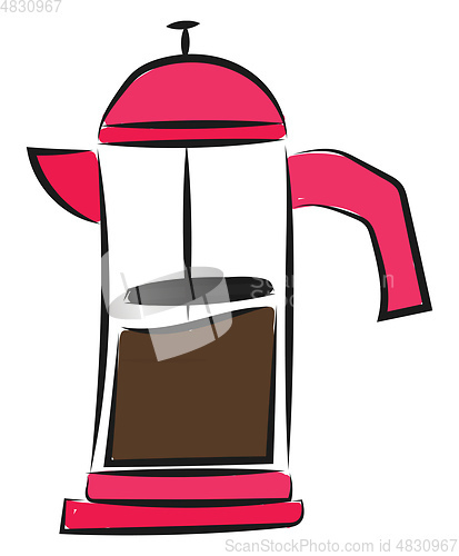 Image of Painting of a coffee maker vector or color illustration
