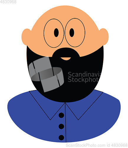 Image of Bald guy with a beard vector illustration 